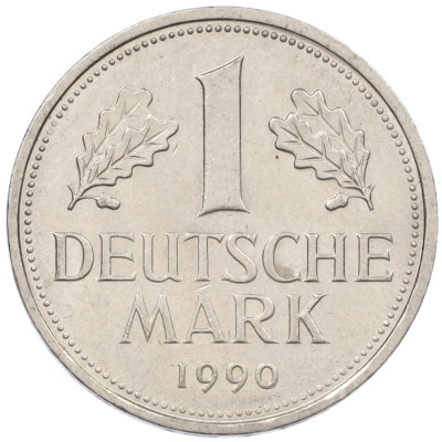1 марка 1990 года A Западная Германия (ФРГ)