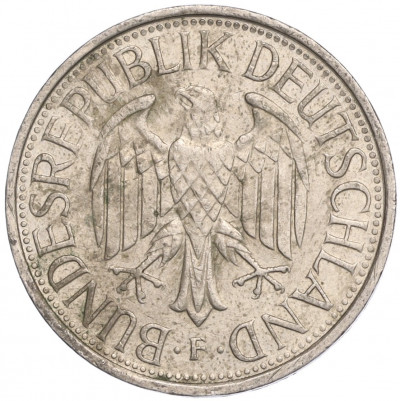 1 марка 1990 года F Западная Германия (ФРГ)