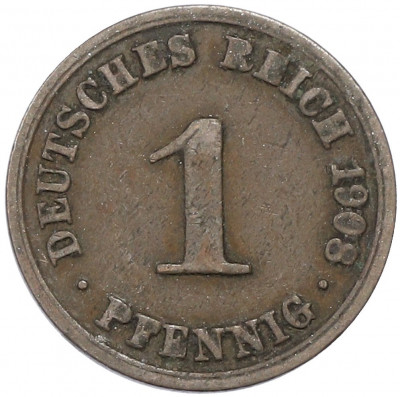 1 пфенниг 1908 года A Германия