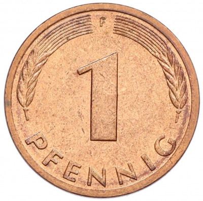 1 пфенниг 1981 года F Западная Германия (ФРГ)