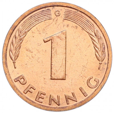 1 пфенниг 1985 года G Западная Германия (ФРГ)