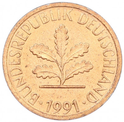 1 пфенниг 1991 года F Германия