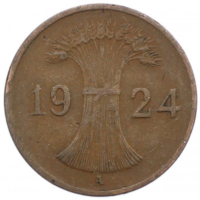 1 рейхспфенниг 1924 года A Германия