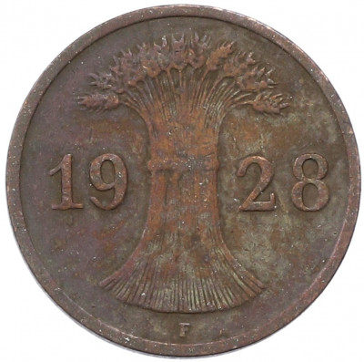 1 рейхспфенниг 1928 года F Германия