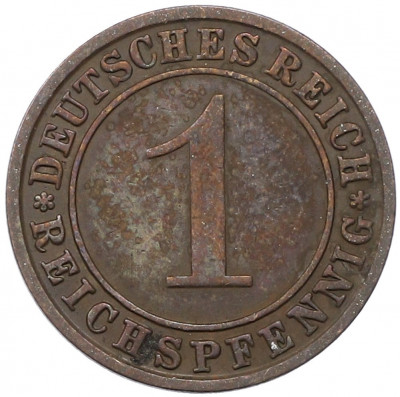 1 рейхспфенниг 1928 года F Германия