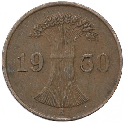1 рейхспфенниг 1930 года A Германия