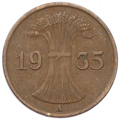 1 рейхспфенниг 1935 года A Германия