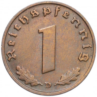 1 рейхспфенниг 1938 года D Германия