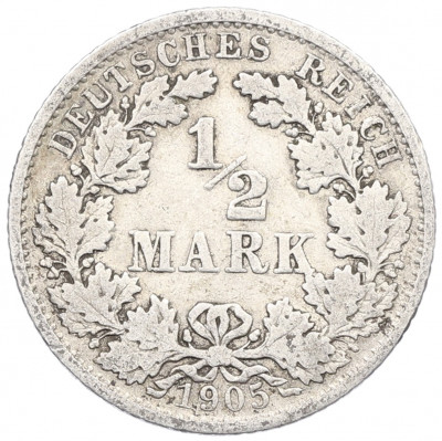 1/2 марки 1905 года F Германия