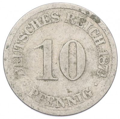 10 пфеннигов 1874 года A Германия