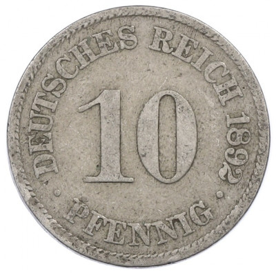 10 пфеннигов 1892 года A Германия