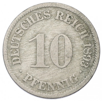 10 пфеннигов 1893 года A Германия