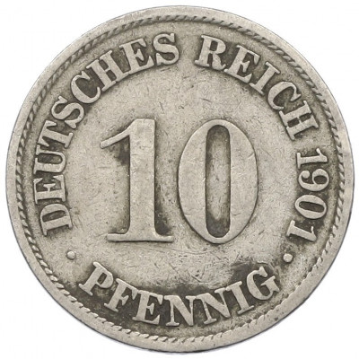 10 пфеннигов 1901 года A Германия