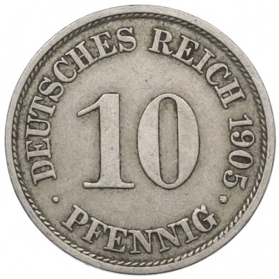 10 пфеннигов 1905 года A Германия