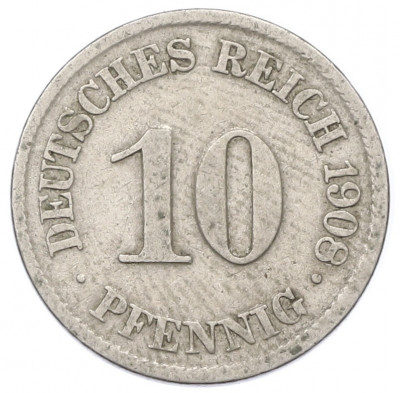 10 пфеннигов 1908 года A Германия