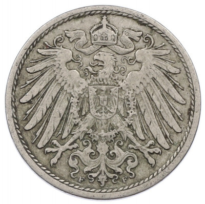 10 пфеннигов 1908 года F Германия