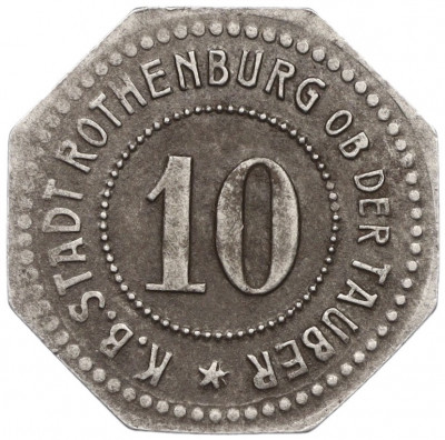 10 пфеннигов 1917 года Германия — город Ротенбург в Баварии (Нотгельд)