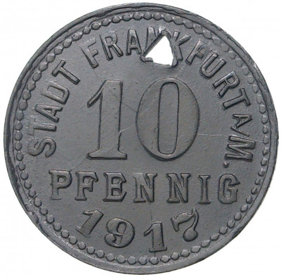 10 пфеннигов 1917 года Германия — город Франкфурт-на-Майне (Нотгельд)