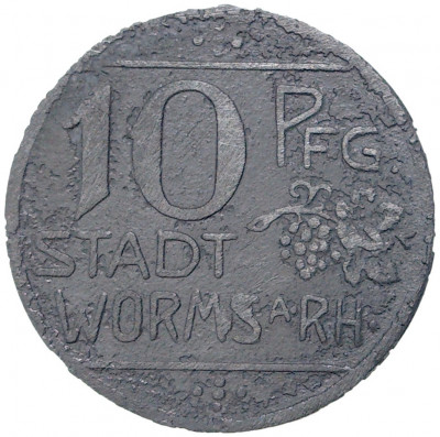 10 пфеннигов 1918 года Германия — город Вормс (Нотгельд)