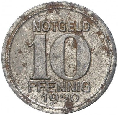 10 пфеннигов 1920 года Германия — город Кобленц (Нотгельд)
