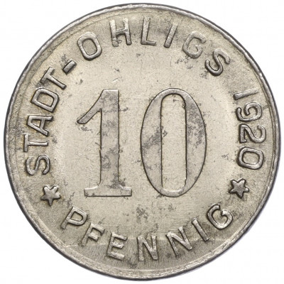 10 пфеннигов 1920 года Германия — город Олигс (Нотгельд)