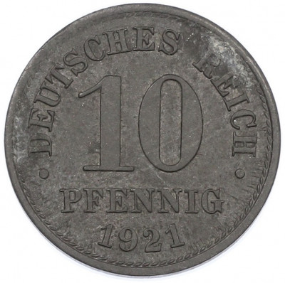 10 пфеннигов 1921 года Германия