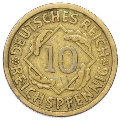 10 рейхспфеннигов 1929 года D Германия