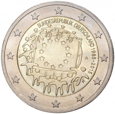 2 евро 2015 года A Германия «30 лет флагу Европейского союза»