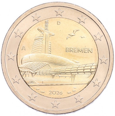 2 евро 2026 года A Германия «Федеральные земли Германии — Бремен, музей климатических зон»