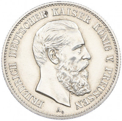 2 марки 1888 года А Германия (Пруссия — Фридрих III)