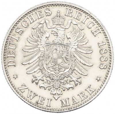 2 марки 1888 года А Германия (Пруссия — Фридрих III)