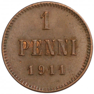 1 пенни 1911 года Русская Финляндия