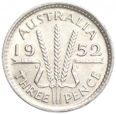 3 пенса 1952 года Австралия