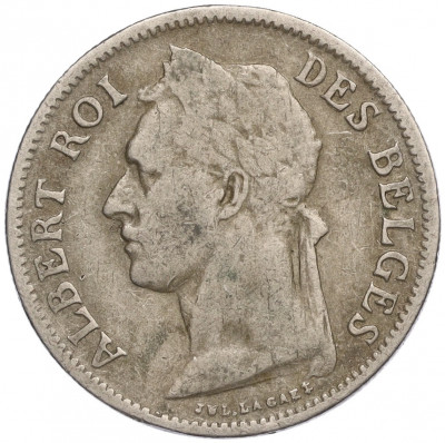 50 сантимов 1929 года Бельгийское Конго — легенда на французском (CONGO BELGE / DES BELGES)