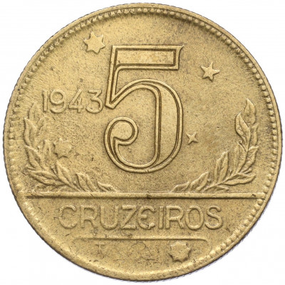 5 крузейро 1943 года Бразилия