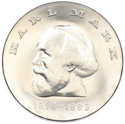 20 марок 1968 года Восточная Германия (ГДР) «150 лет со дня рождения Карла Маркса»