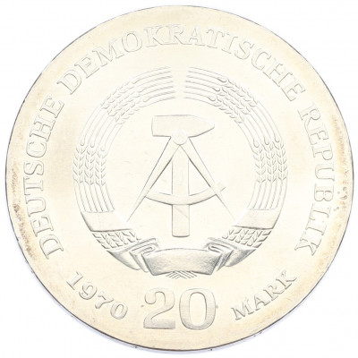 20 марок 1970 года Восточная Германия (ГДР) «150 лет со дня рождения Фридриха Энгельса»