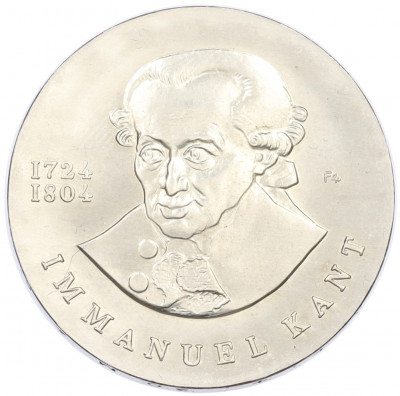 20 марок 1974 года Восточная Германия (ГДР) «250 лет со дня рождения Иммануила Канта»