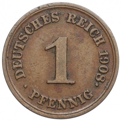 1 пфенниг 1908 года E Германия