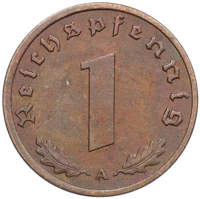 1 рейхспфенниг 1938 года А Германия