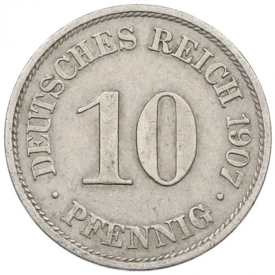 10 пфеннигов 1907 года A Германия