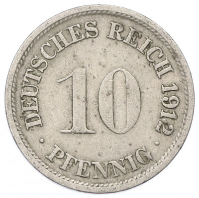 10 пфеннигов 1912 года F Германия