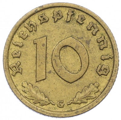 10 рейхспфеннигов 1938 года G Германия