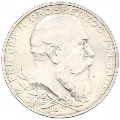 2 марки 1902 года Германия (Баден) «50 лет правлению Фридриха I»