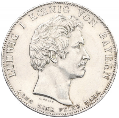 1 талер 1835 года Бавария «Строительство первой железной дороги»