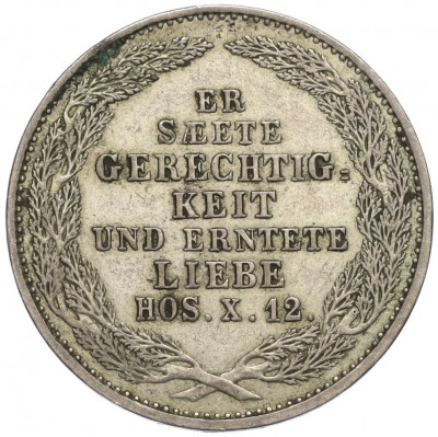 1/6 талера 1854 года Саксония «Смерть Короля Фридриха Августа II»