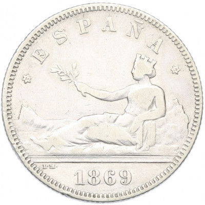 2 песеты 1869 года Испания