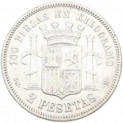 2 песеты 1869 года Испания