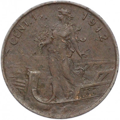 1 чентезимо 1912 года Италия