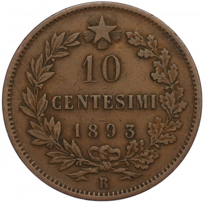 10 чентезимо 1893 года R Италия